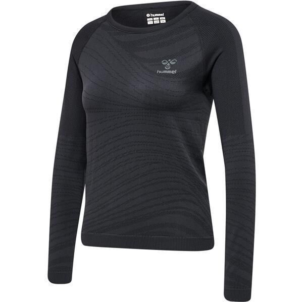 Hummel hmlONGRID SEAMLESS L/S WO - JET BLACK/FORGED IRON - 2XL