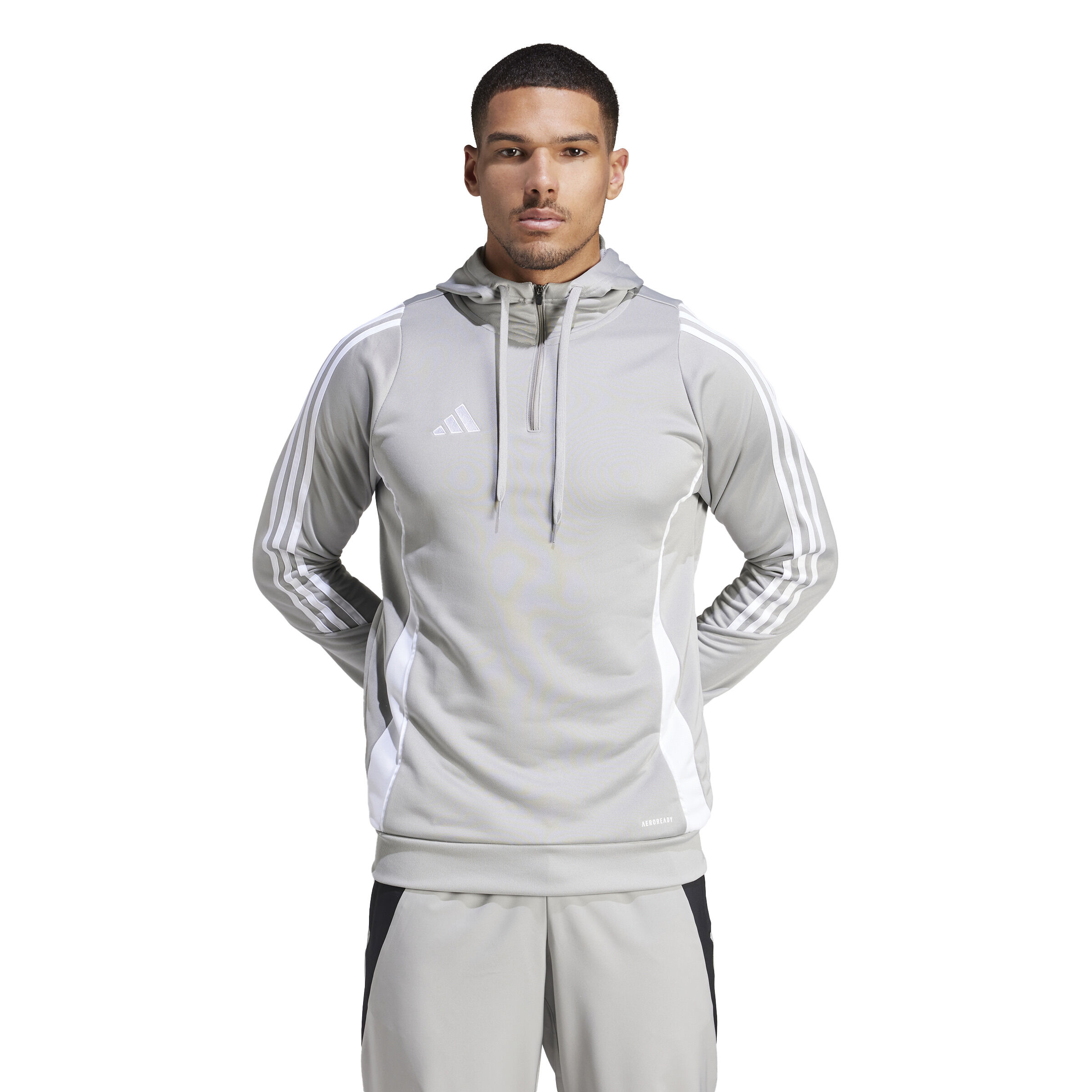 adidas Tiro 24 Half Zip Hoodie Herren grau/weiß M