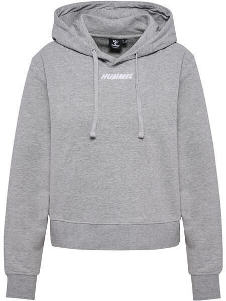 HUMMEL hmlELEMENTAL SHORT HOODIE WOMAN - GREY MELANGE - L