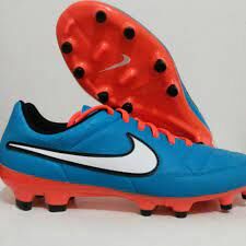 Junior Mercurial Tiempo Genio Leather FG neon orange/ blau-weiß 38,5