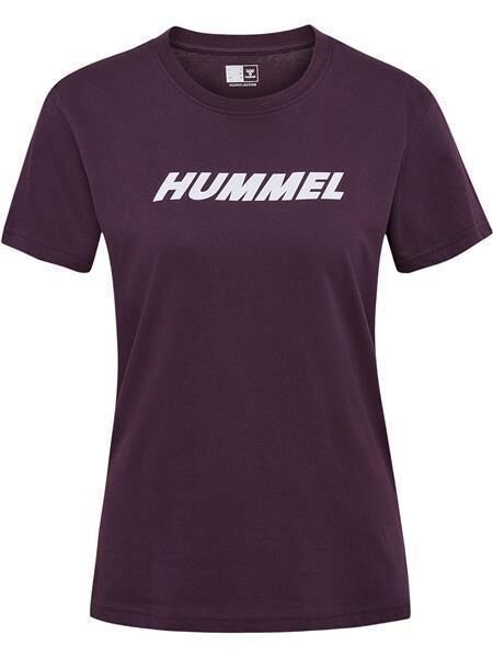 HUMMEL hmlELEMENTAL LOGO COTTON TEE WOMAN - PLUM PERFECT - S