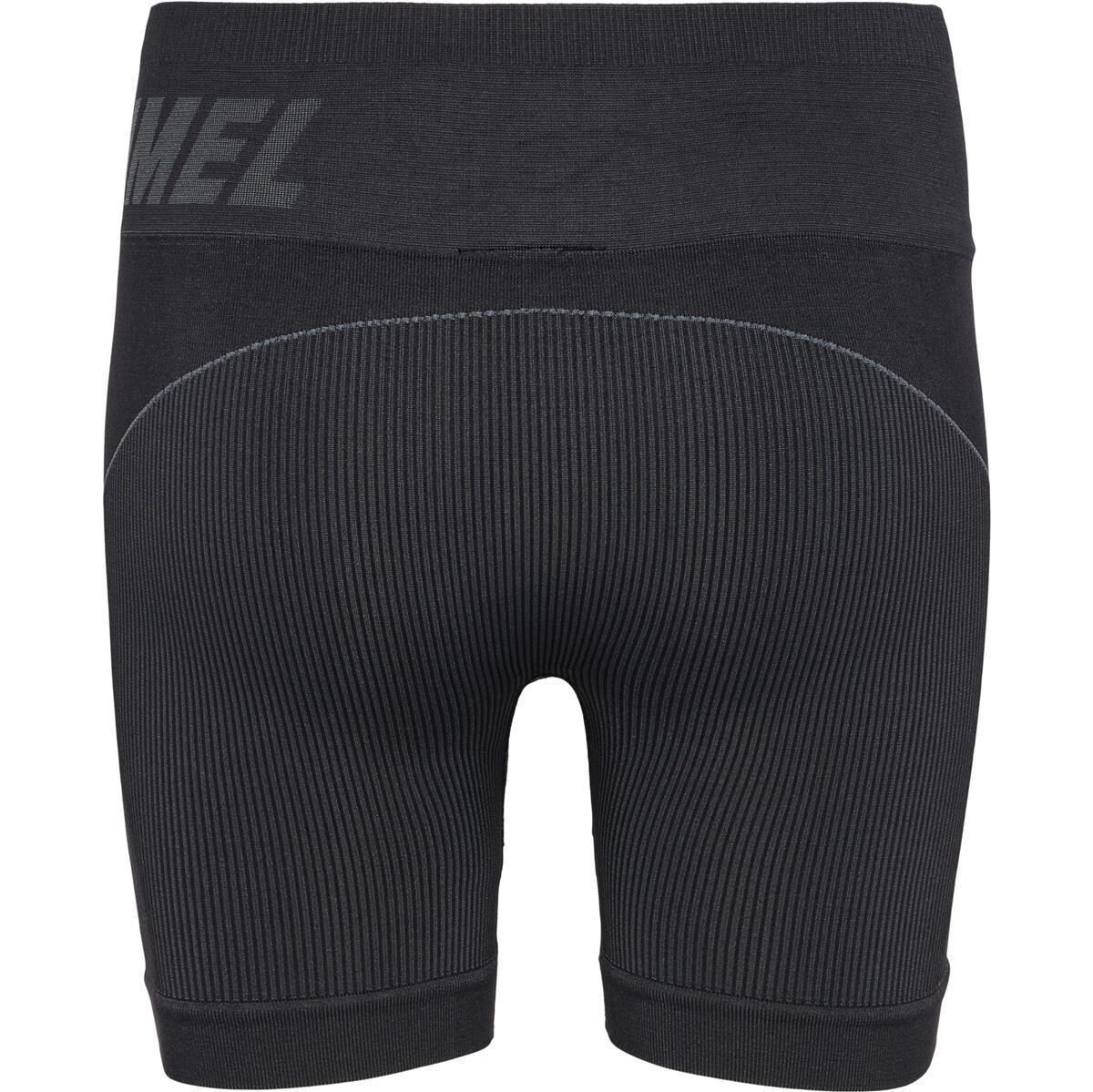 Hummel hmlTE CHRISTEL SEAMLESS SHORTS BLACK/ASPHALT MELANGE XS