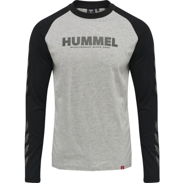 Hummel hmlLEGACY BLOCKED T-SHIRT L/S - GREY MELANGE - XS