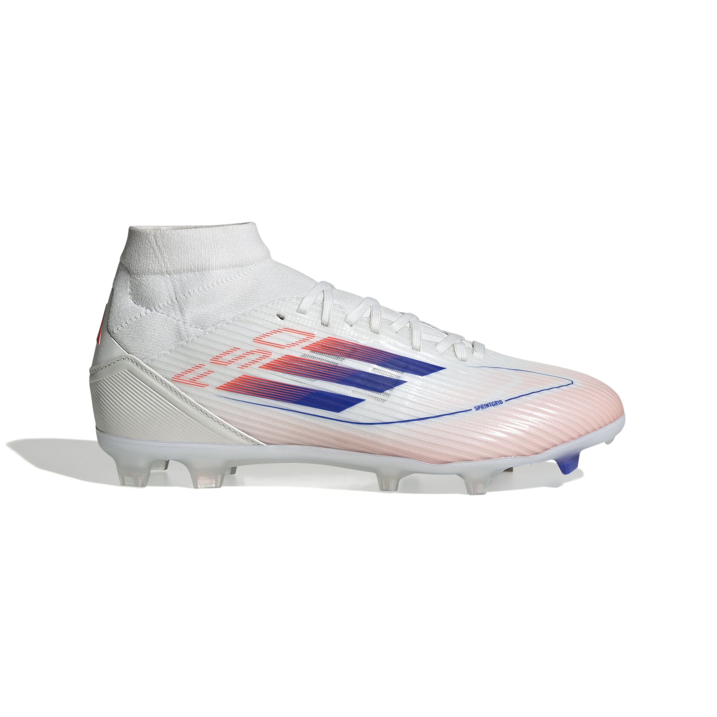 adidas  F50 League MID FG/MG Fussballschuh Frauen Cloud White / Lucid Blue / Solar Red 36 2/3