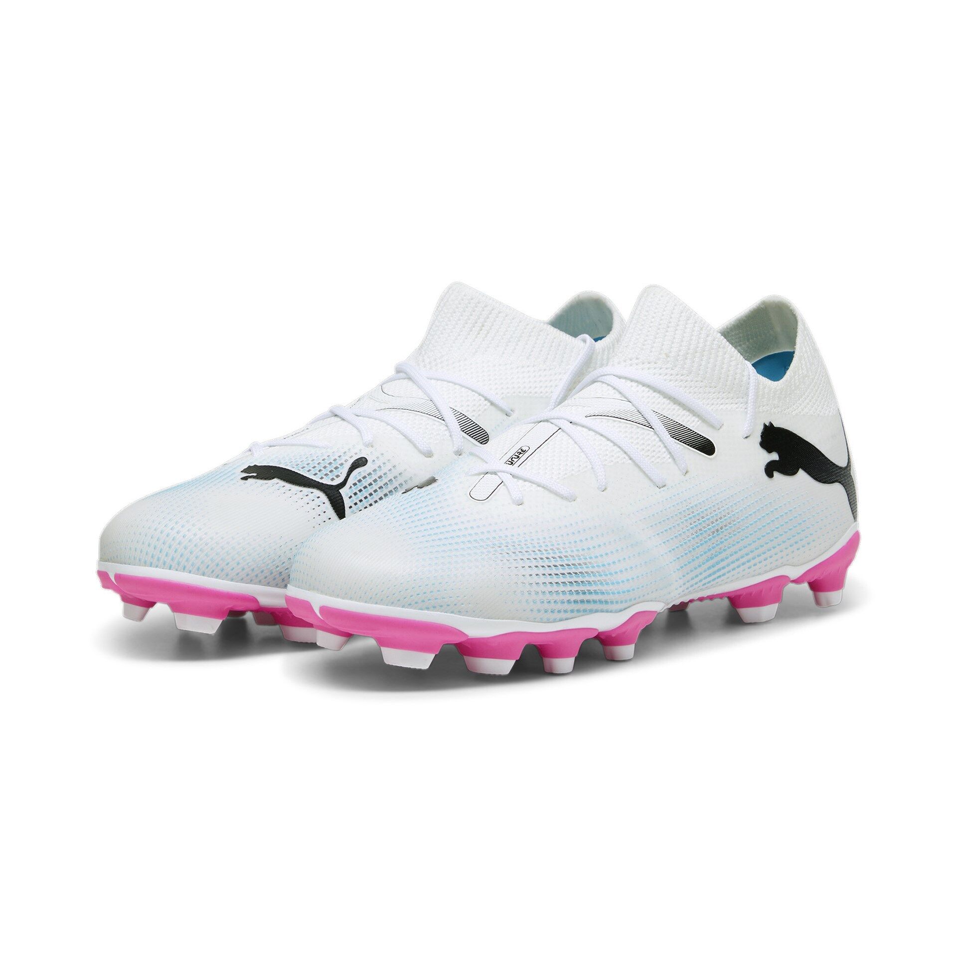 puma white-black-poison pink