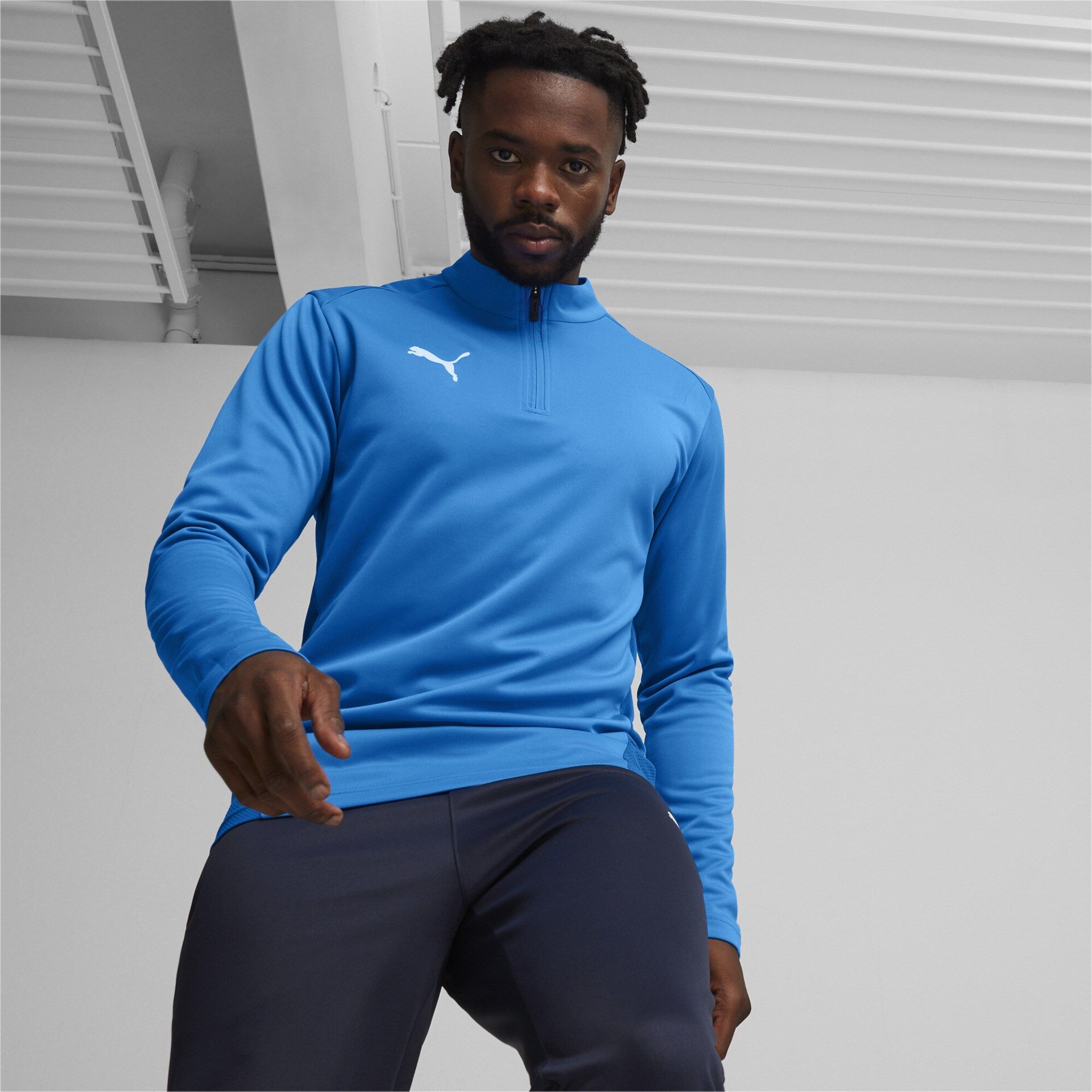 Puma teamGoal Training 1/4 Zip Top electric blue lemonade-puma white-puma team royal S