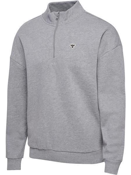 HUMMEL hmlLOOSE HALF ZIP  BEE - GREY MELANGE - M