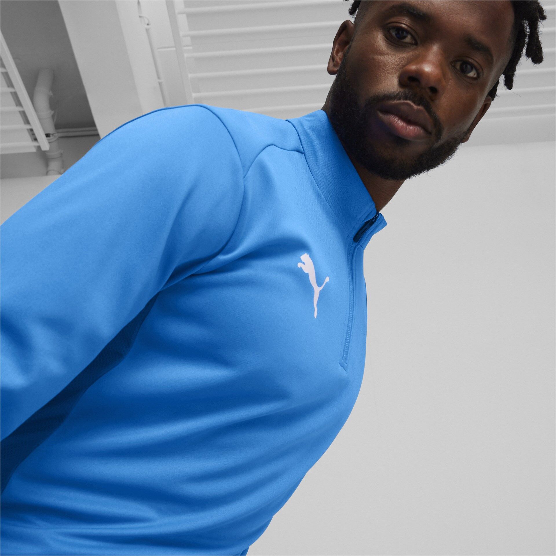 Puma teamGoal Training 1/4 Zip Top electric blue lemonade-puma white-puma team royal S