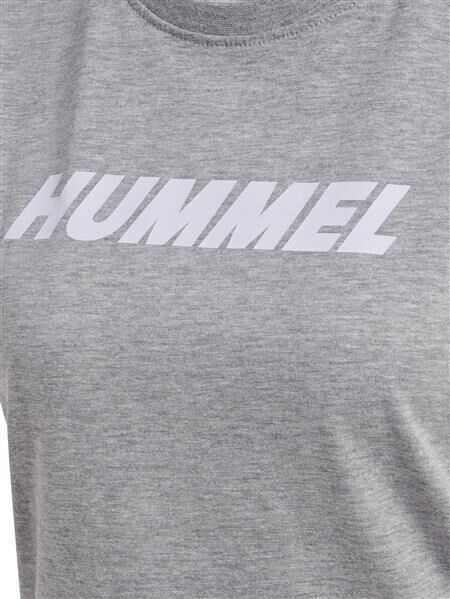 HUMMEL hmlELEMENTAL LOGO COTTON TEE WOMAN - GREY MELANGE - S