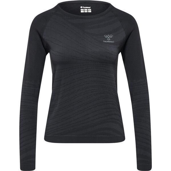 Hummel hmlONGRID SEAMLESS L/S WO - JET BLACK/FORGED IRON - XS