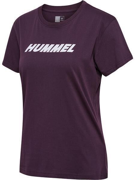 HUMMEL hmlELEMENTAL LOGO COTTON TEE WOMAN - PLUM PERFECT - S