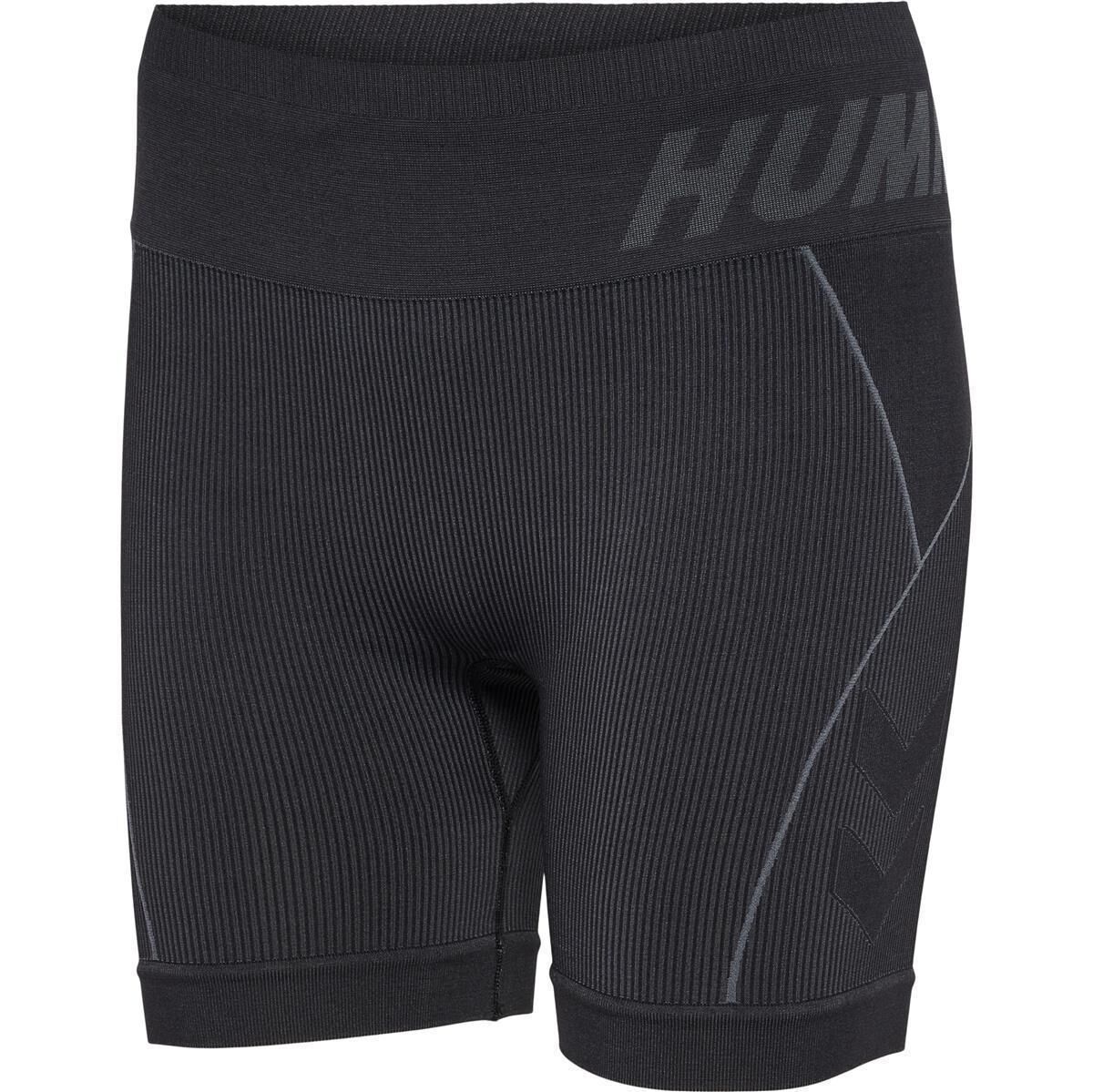 Hummel hmlTE CHRISTEL SEAMLESS SHORTS BLACK/ASPHALT MELANGE XS