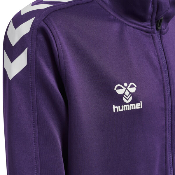 Hummel hmlCORE XK POLY ZIP SWEAT KIDS - ACAI/WHITE - 164