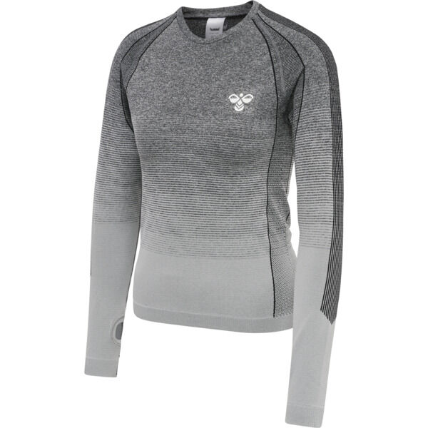 Hummel hmlGG12 TRAINING SEAMLESS L/S WOMAN - BLACK MELANGE - L