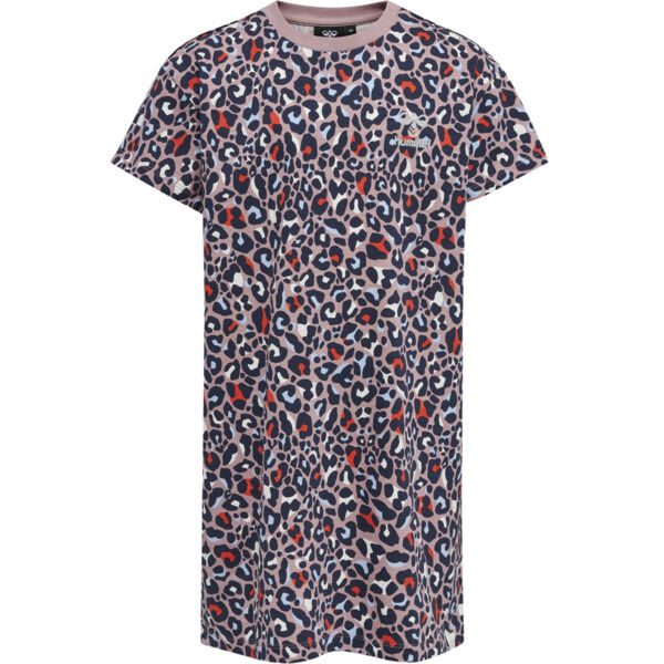 Hummel hmlLEO DRESS S/S - WOODROSE - 104