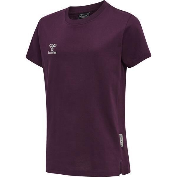 Hummel hmlMOVE GRID COTTON T-SHIRT S/S KID - GRAPE WINE - 152