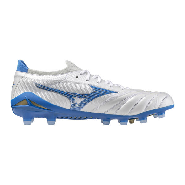 Mizuno Corporation Morelia Neo IV Beta Made in Japan FG/AG Fussballschuhe  weiß/blau 41