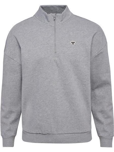 HUMMEL hmlLOOSE HALF ZIP  BEE - GREY MELANGE - M