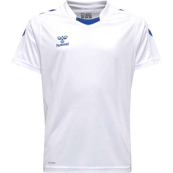 Hummel hmlCORE XK POLY JERSEY S/S KIDS - WHITE/TRUE BLUE - 152