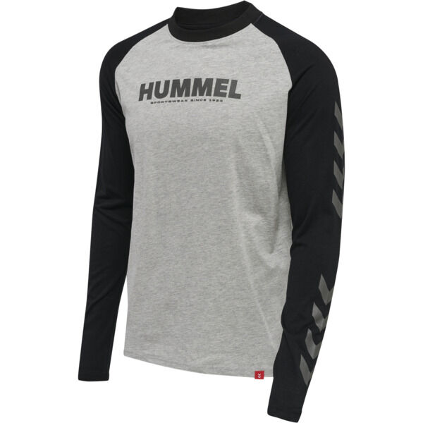 Hummel hmlLEGACY BLOCKED T-SHIRT L/S - GREY MELANGE - XS