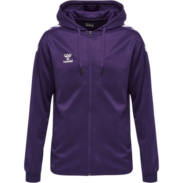 Hummel hmlCORE XK POLY ZIP HOOD SWEAT - ACAI/WHITE - L