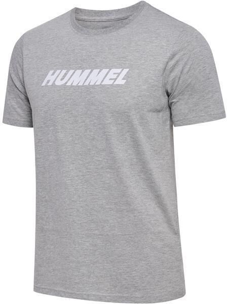 HUMMEL hmlELEMENTAL LOGO COTTON TEE - GREY MELANGE - L