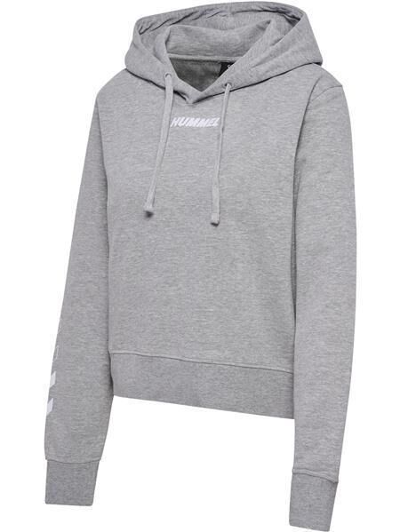 HUMMEL hmlELEMENTAL SHORT HOODIE WOMAN - GREY MELANGE - L