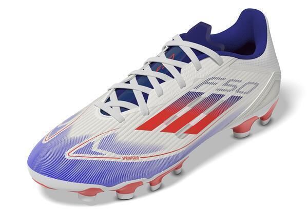 adidas F50 League MG Fussballschuhe  Cloud White / Solar Red / Lucid Blue 45 1/3