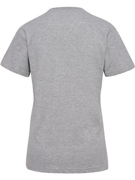 HUMMEL hmlELEMENTAL LOGO COTTON TEE WOMAN - GREY MELANGE - S