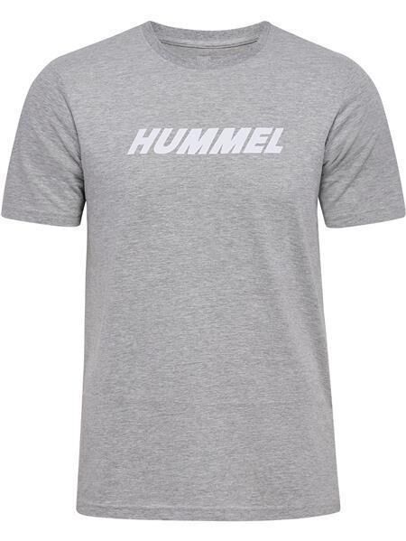 HUMMEL hmlELEMENTAL LOGO COTTON TEE - GREY MELANGE - L